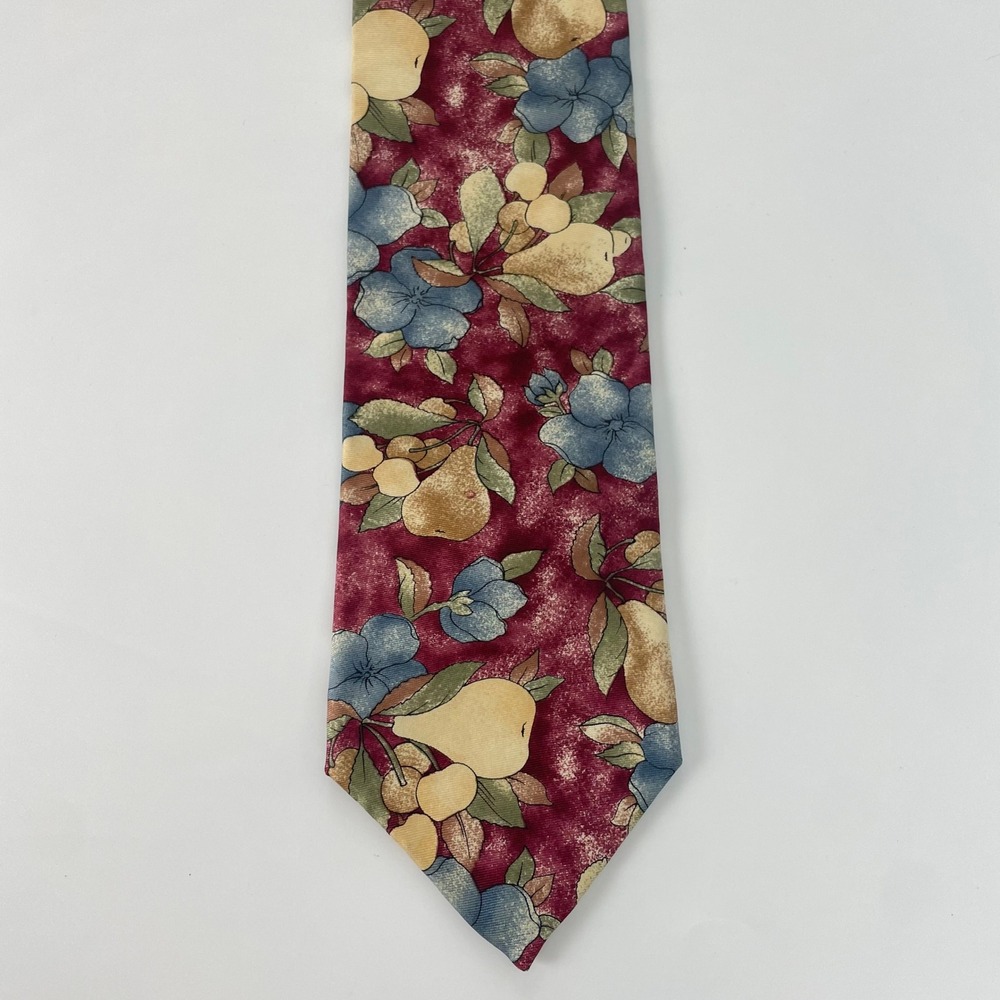Christian Dior Monsieur Silk Tie‎ Fruit Floral Botanical Vintage Necktie Unique